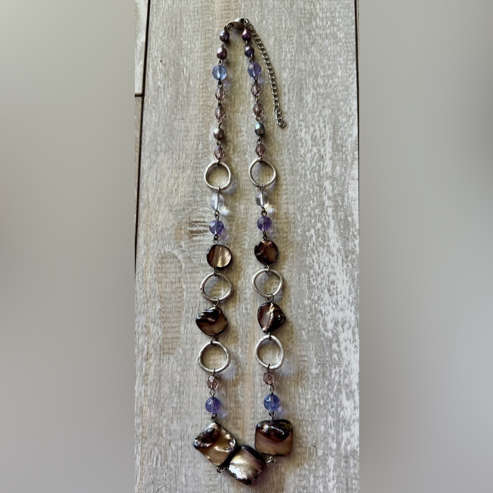 Lia Sophia Silver and Brown Necklace